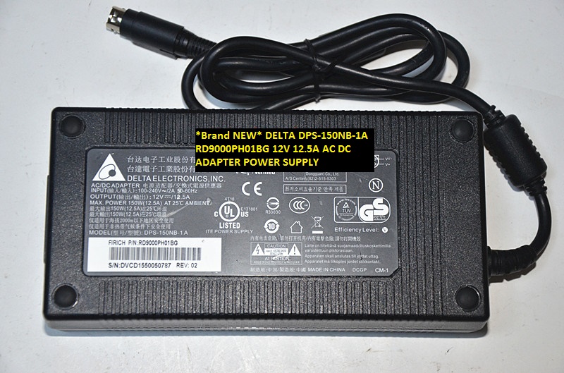 *Brand NEW* DELTA DPS-150NB-1A RD9000PH01BG 12V 12.5A AC DC ADAPTER POWER SUPPLY